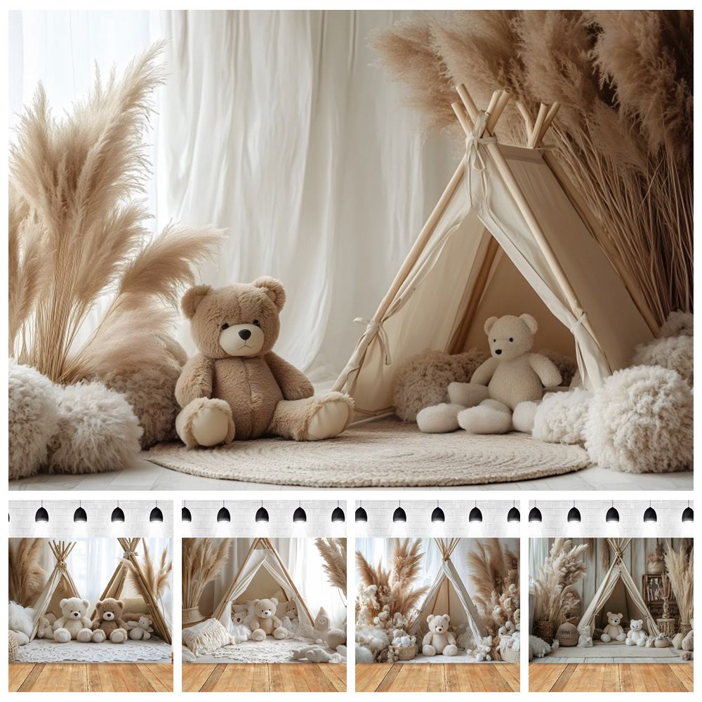 Photography Sport - Spring Bohemian Style Photography Backdrop Pampas