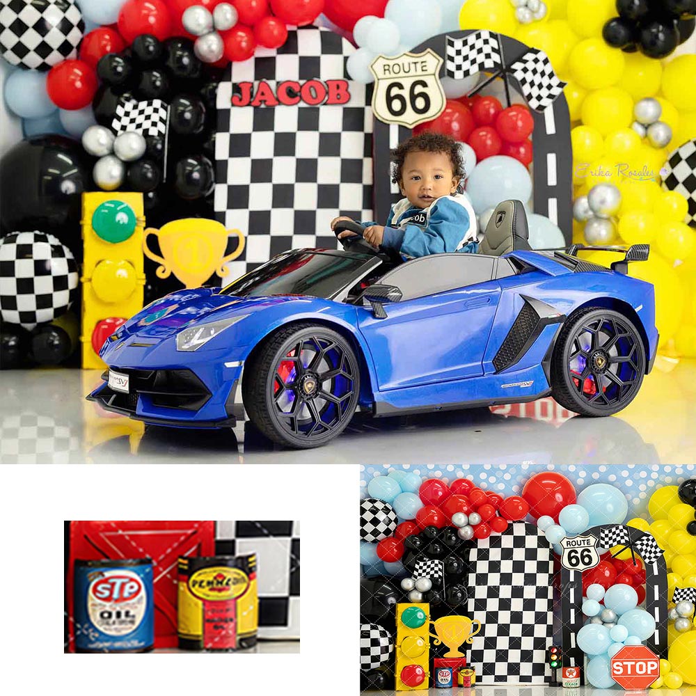 Photography Sport - Race Car Birthday Backdrop Kids Baby