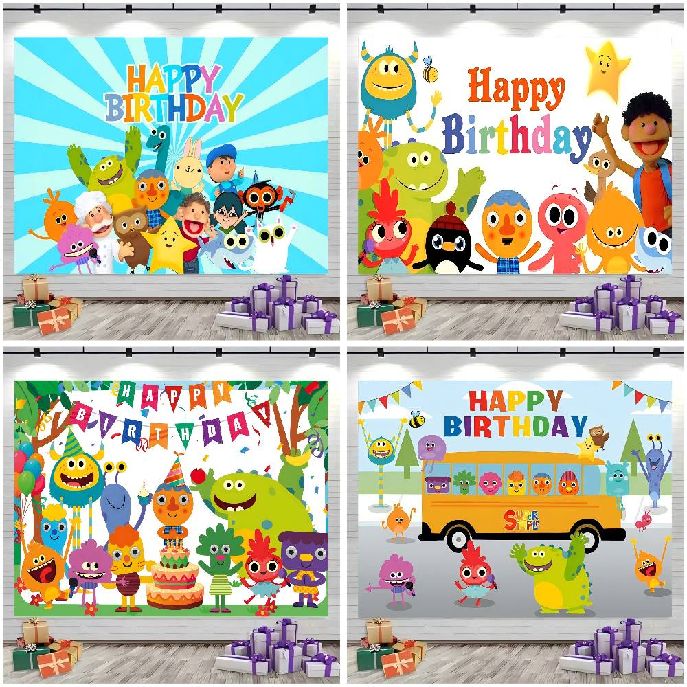 Photography Sport - S-Super S-Simple Songs Cartoon Photo Backdrop