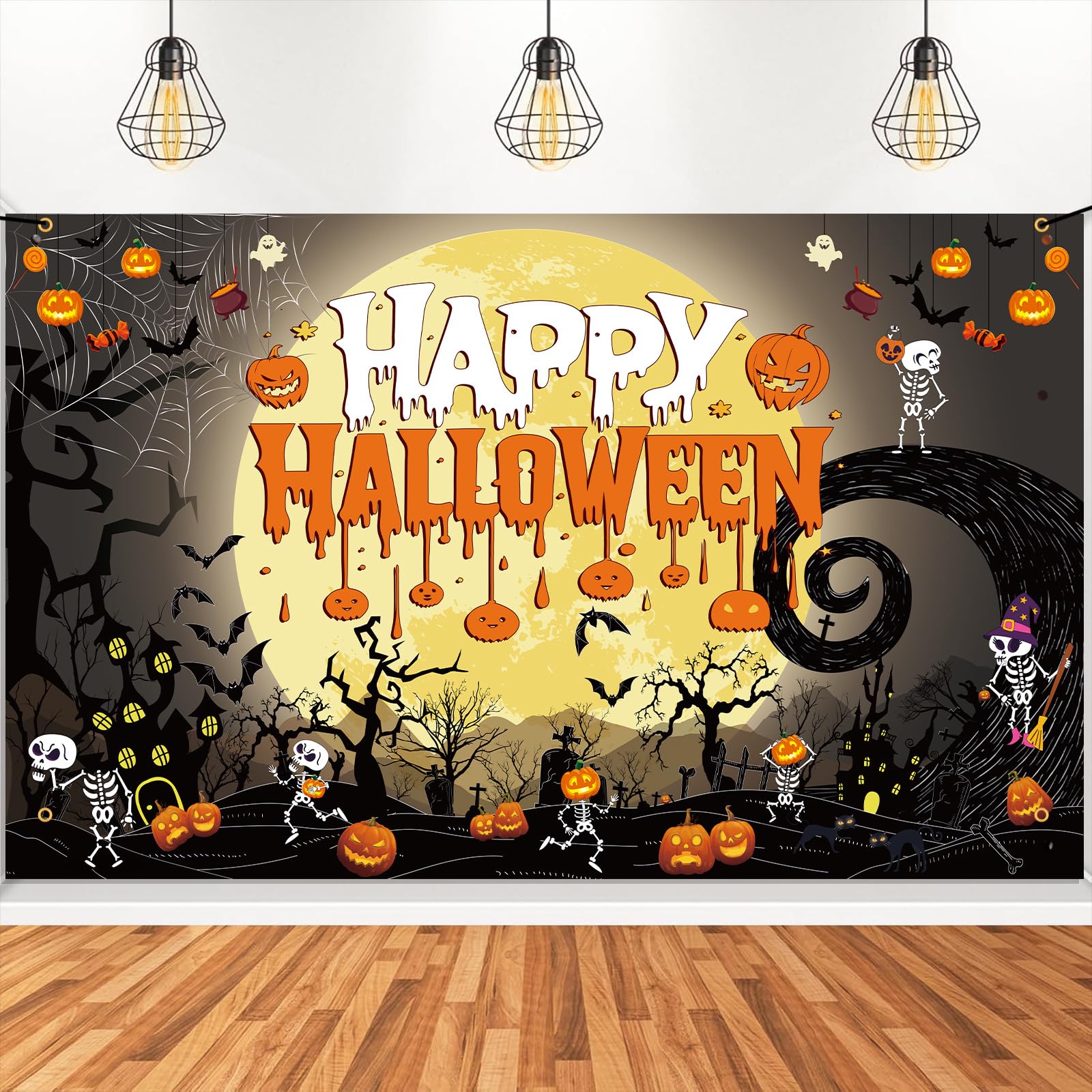 Photography Trick - Spooky Pumpkin Witch Ghost Bat Backdrops