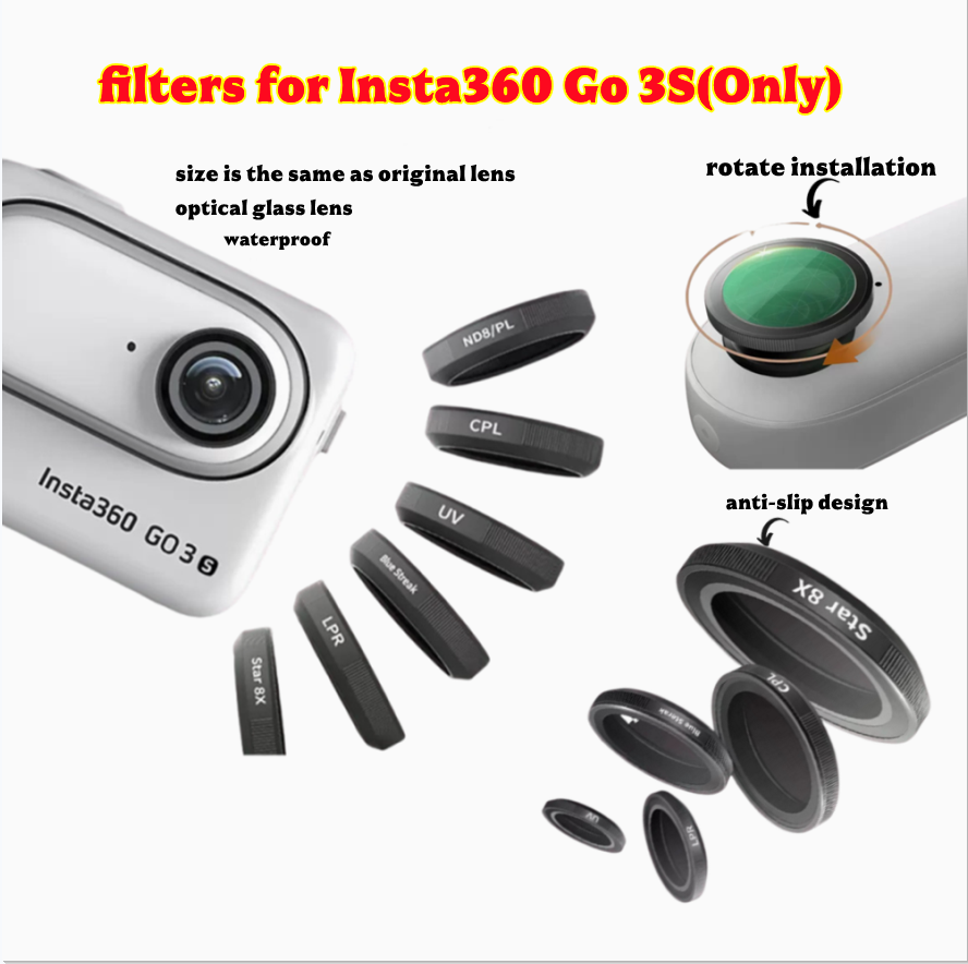 Optical Glass Lens Filters For - Insta360 Camera Go 3 评论和价格