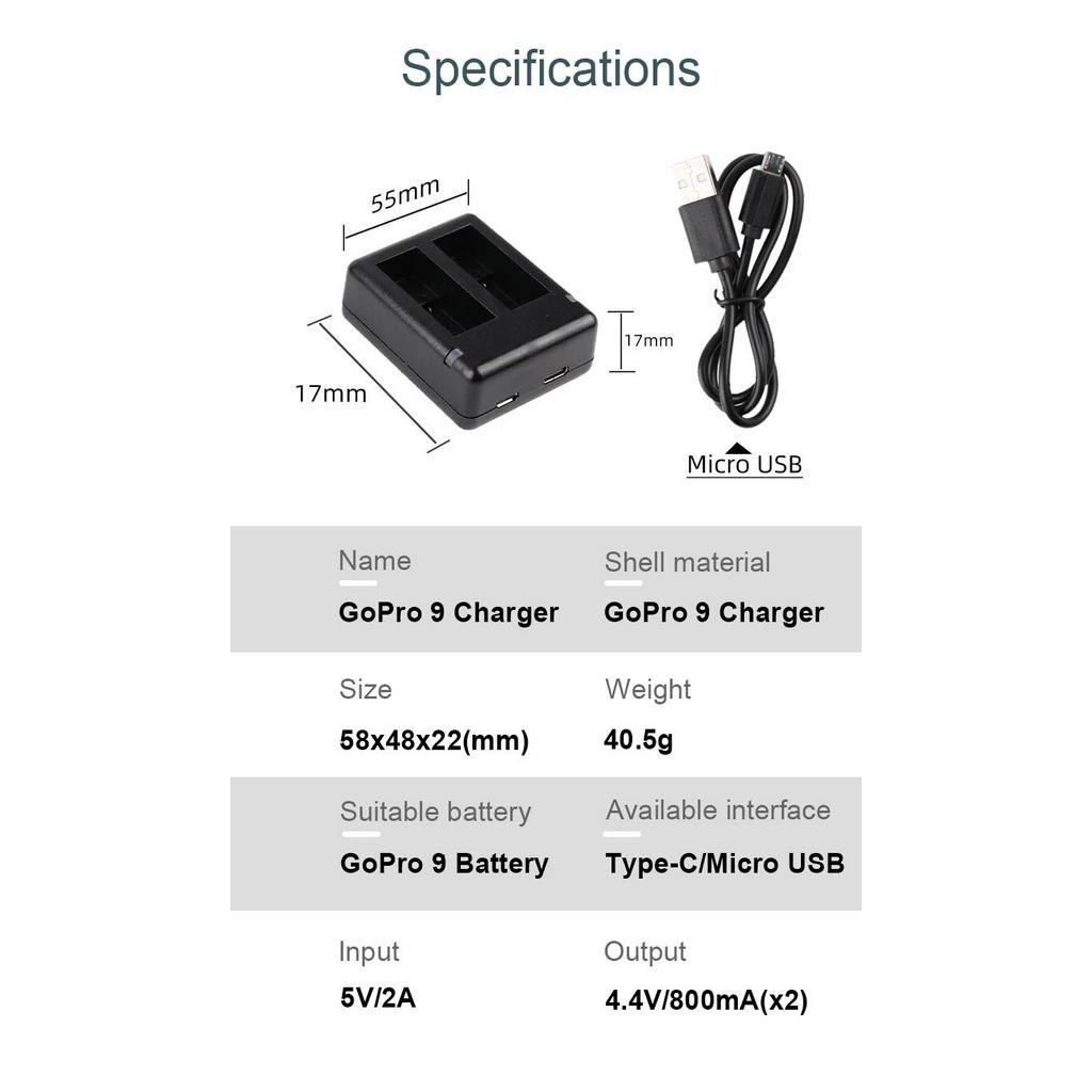 Go Pro 12 Dual Battery Charger - Gopro Action Camera Hero 11 Black 评论和价格