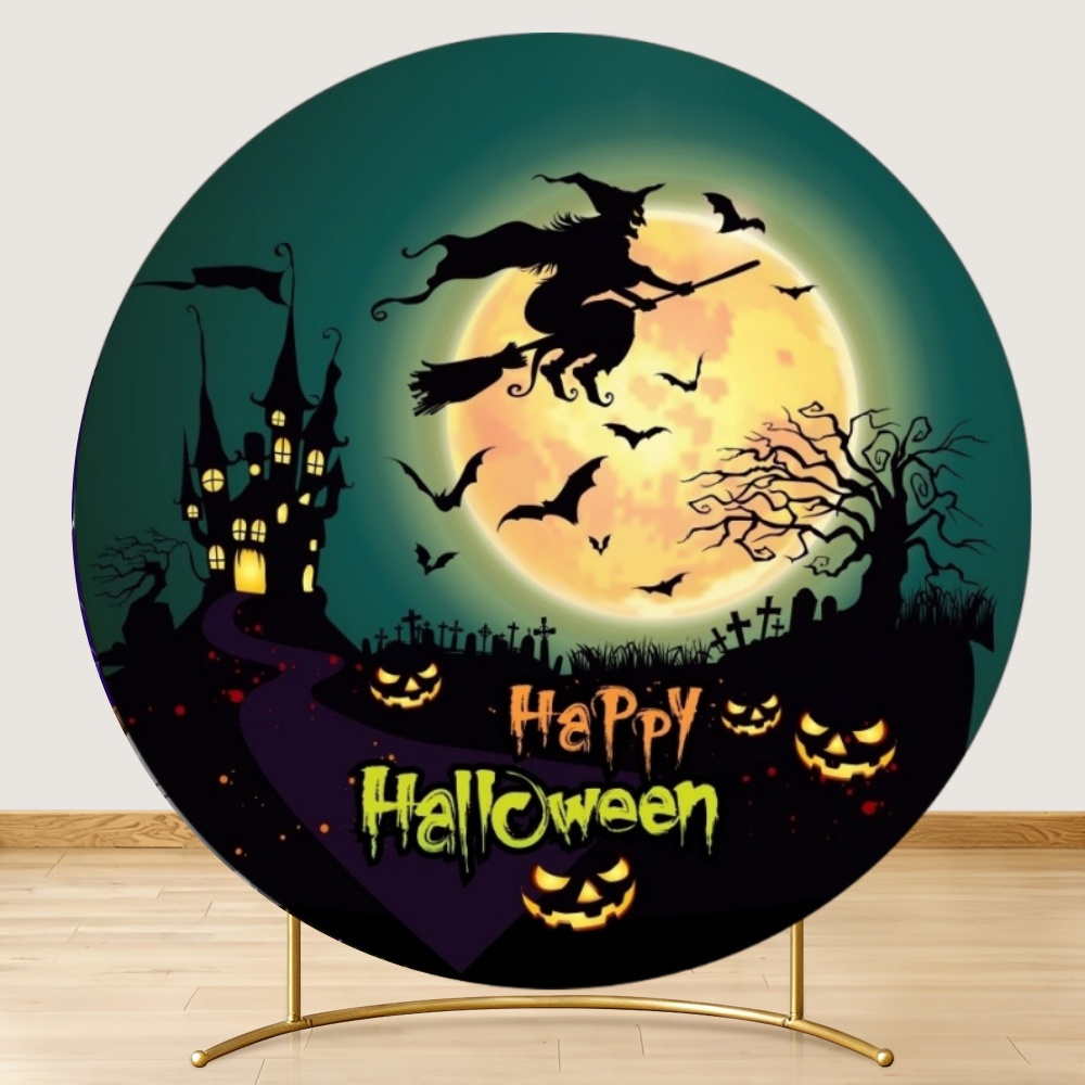 Round Halloween Backdrop Skull - Photography Trick 评论和价格