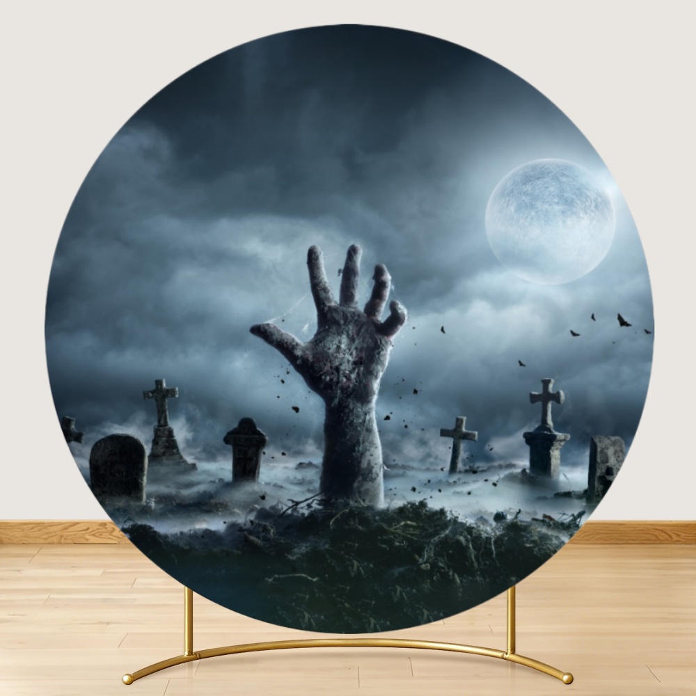 Round Halloween Backdrop Skull - Photography Trick 评论和价格